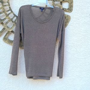 Jones NY taupe 3/4 sleeve knit top
